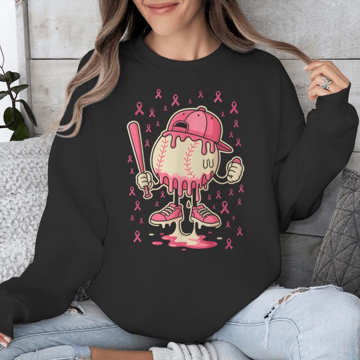 Baseball Drip Ice Cream Breast Cancer Awareness Boys & Girls Unisex Sweatshirt