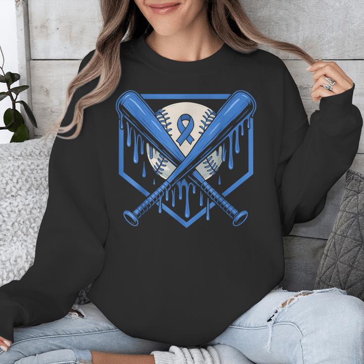 Baseball Drip Ice Cream Diabetes Awareness Ribbon Boys Girls Unisex Sweatshirt Baseball Drip Ice Cream Diabetes Awareness Ribbon Boys Girls Unisex Sweatshirt