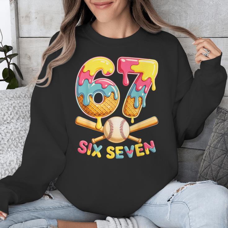 Baseball Drip Ice Cream Number 67 Player Lifestyle Unisex Sweatshirt Baseball Drip Ice Cream Number 67 Player Lifestyle Unisex Sweatshirt