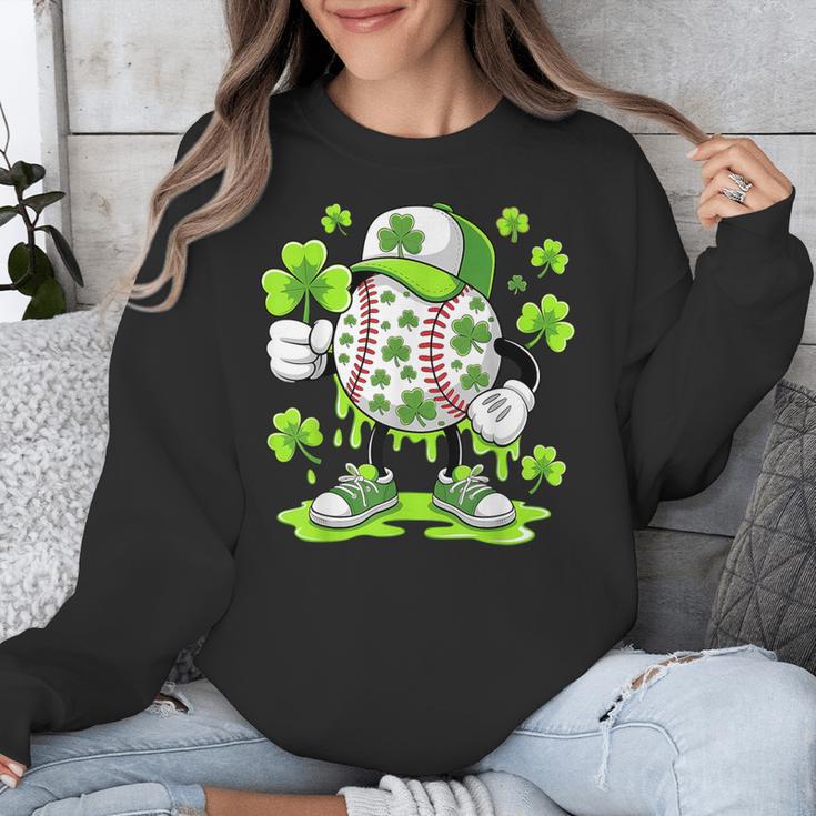 Baseball Drip Ice Cream Shamrock Irish St Patricks Men Unisex Sweatshirt