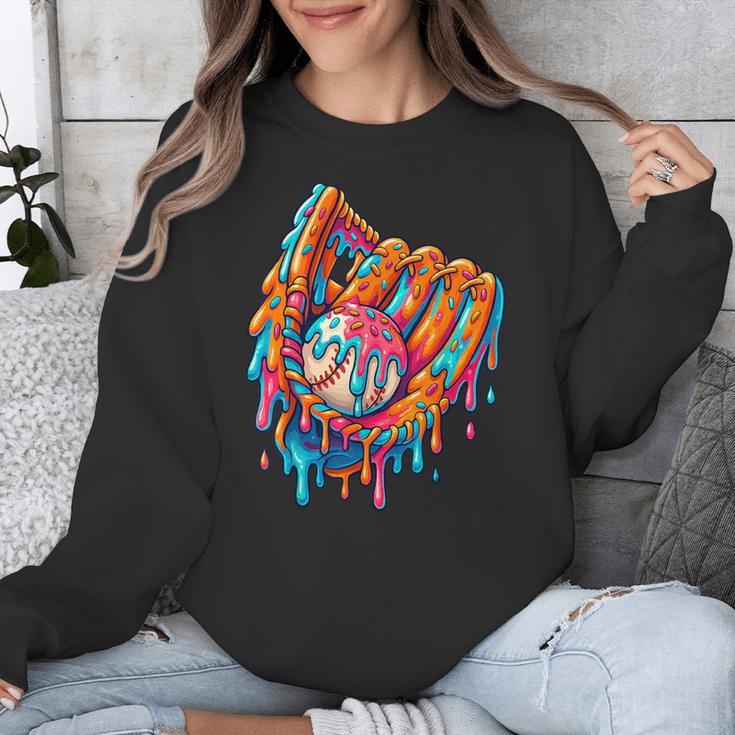 Baseball Drip Ice Cream Sprinkles Baseball Glove For Boys Unisex Sweatshirt Baseball Drip Ice Cream Sprinkles Baseball Glove For Boys Unisex Sweatshirt