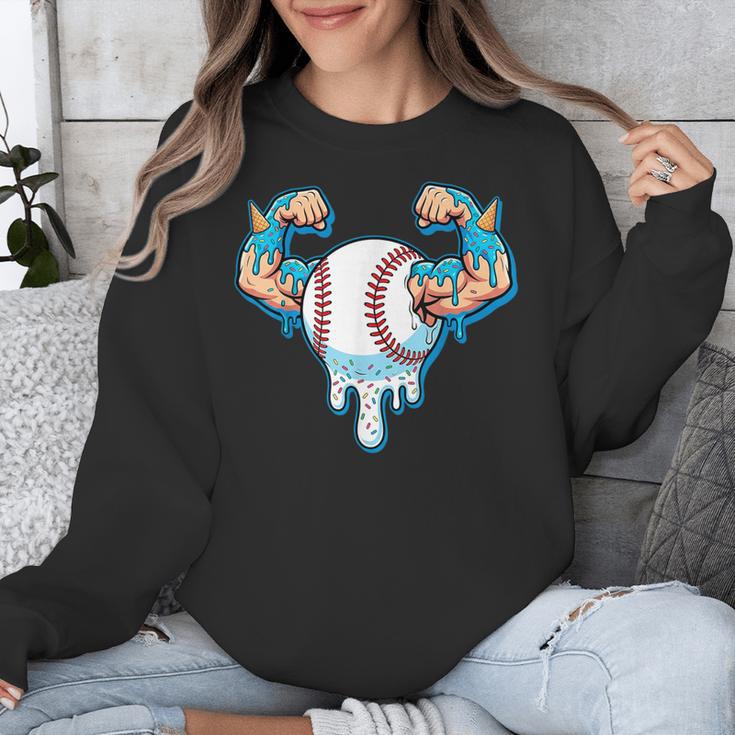 Baseball Drip Ice Cream Strong Character Unisex Sweatshirt Baseball Drip Ice Cream Strong Character Unisex Sweatshirt