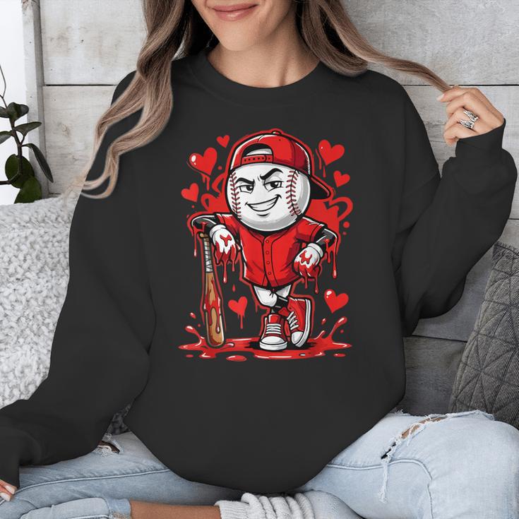 Baseball Drip Icecream Heart Red Valentine Day Boys Kids Unisex Sweatshirt Baseball Drip Icecream Heart Red Valentine Day Boys Kids Unisex Sweatshirt