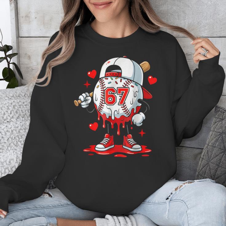 Baseball Drip Icecream Valentine 67 Meme Tees Men Youth Boys Unisex Sweatshirt