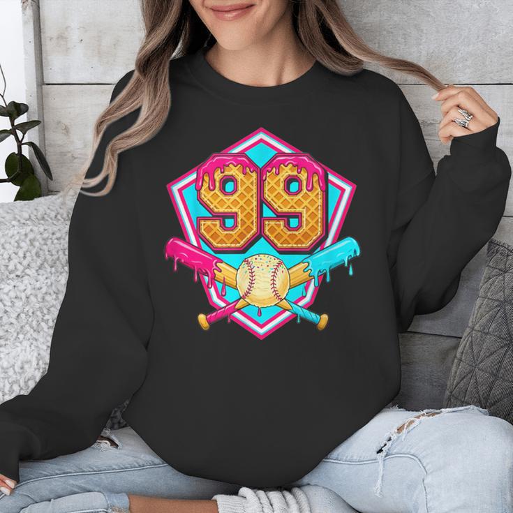 Baseball Drip Jersey Number 99 For Players & 99th Birthday Unisex Sweatshirt