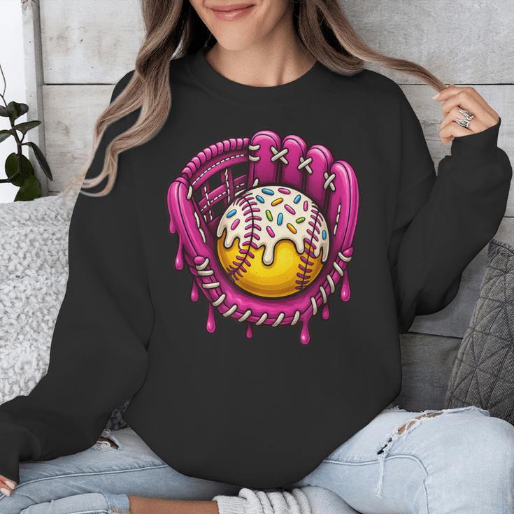 Baseball Drip Pink Glove Respect The Drip Youth Boys Girls Unisex Sweatshirt