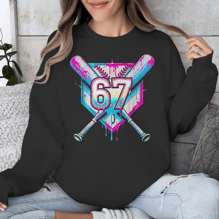 Baseball Dripping 67 Home Plate Six Seven Boy Kids Sports Unisex Sweatshirt Baseball Dripping 67 Home Plate Six Seven Boy Kids Sports Unisex Sweatshirt
