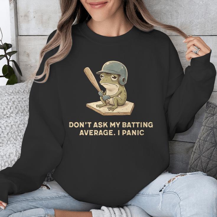 Baseball Frog Saying Batting Retro Artwork Unisex Sweatshirt Baseball Frog Saying Batting Retro Artwork Unisex Sweatshirt