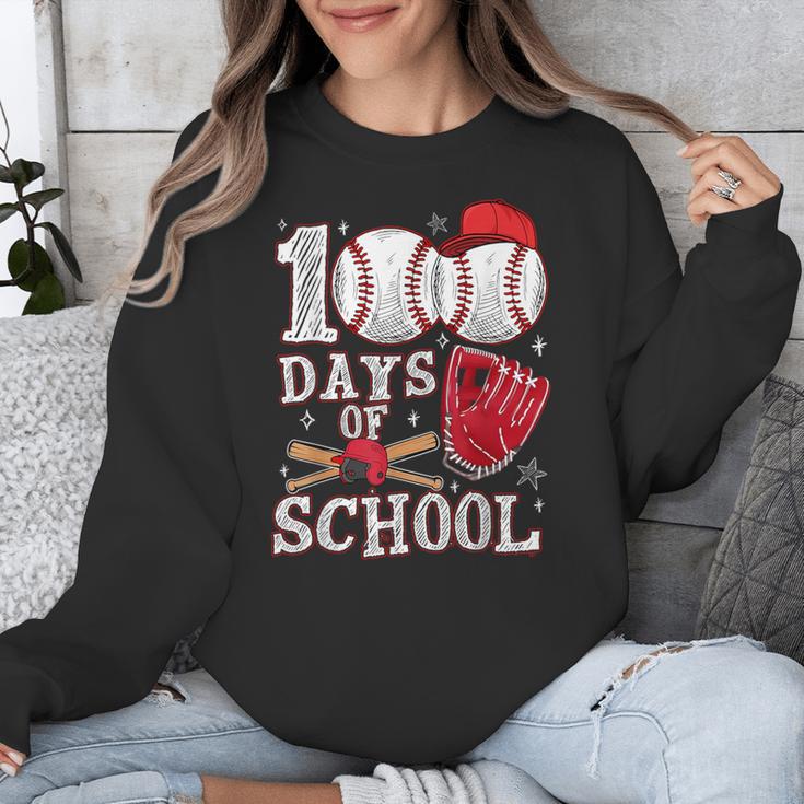 Baseball Happy 100 Days Of School Boy Girl Kid Teacher Unisex Sweatshirt