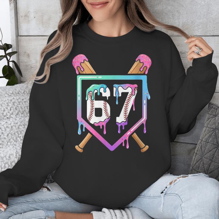 Baseball Ice Cream Drip 67 Player Dabbing Six Seven Boys Unisex Sweatshirt Baseball Ice Cream Drip 67 Player Dabbing Six Seven Boys Unisex Sweatshirt
