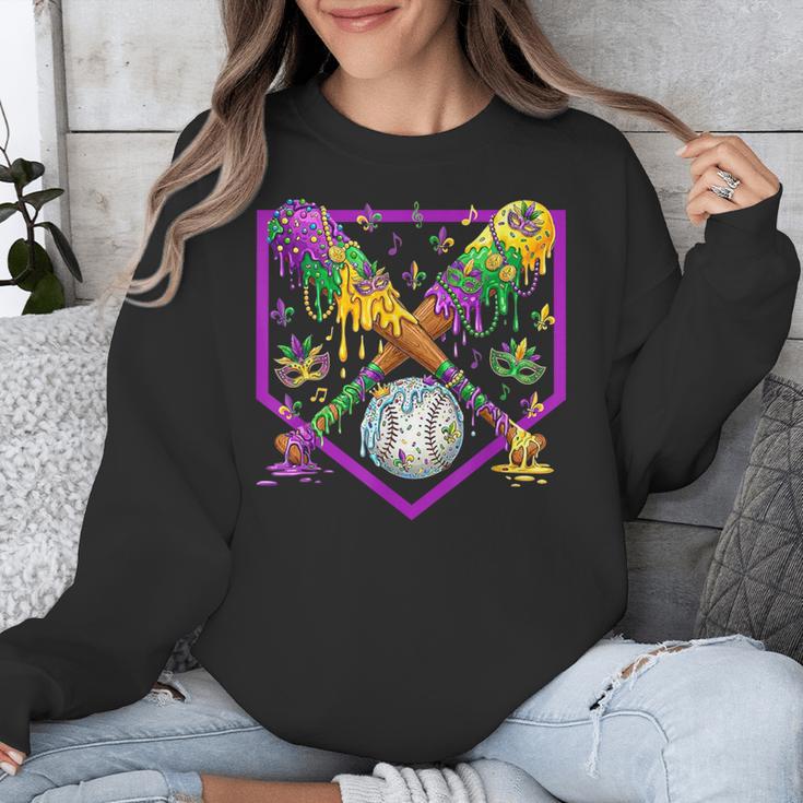 Baseball Ice Cream Drip Boys Mardi Gras Carnival Party Mask Unisex Sweatshirt Baseball Ice Cream Drip Boys Mardi Gras Carnival Party Mask Unisex Sweatshirt