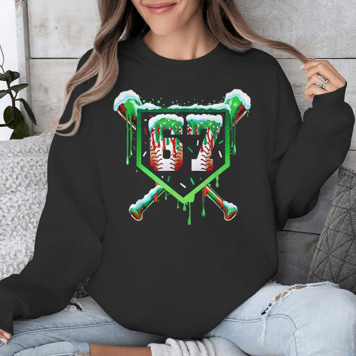 Baseball Ice Cream Drip Number 67 Six Seven Meme Christmas Unisex Sweatshirt