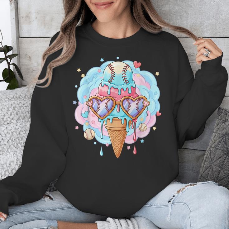 Baseball Ice Cream Heart Sunglasses Youth Boys Valentine Unisex Sweatshirt Baseball Ice Cream Heart Sunglasses Youth Boys Valentine Unisex Sweatshirt