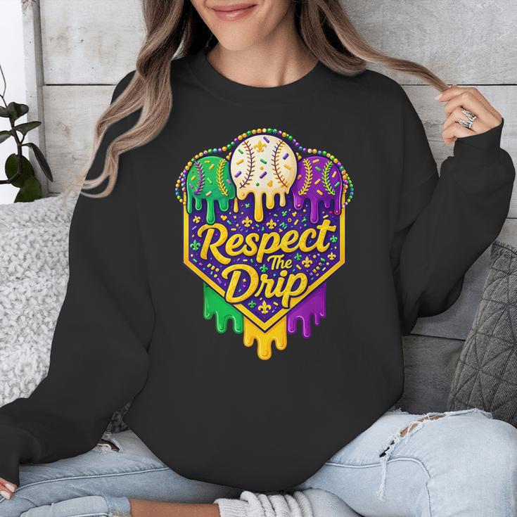 Baseball Ice Cream Respect The Drip Mardi Gras Carnival Boys Unisex Sweatshirt Baseball Ice Cream Respect The Drip Mardi Gras Carnival Boys Unisex Sweatshirt