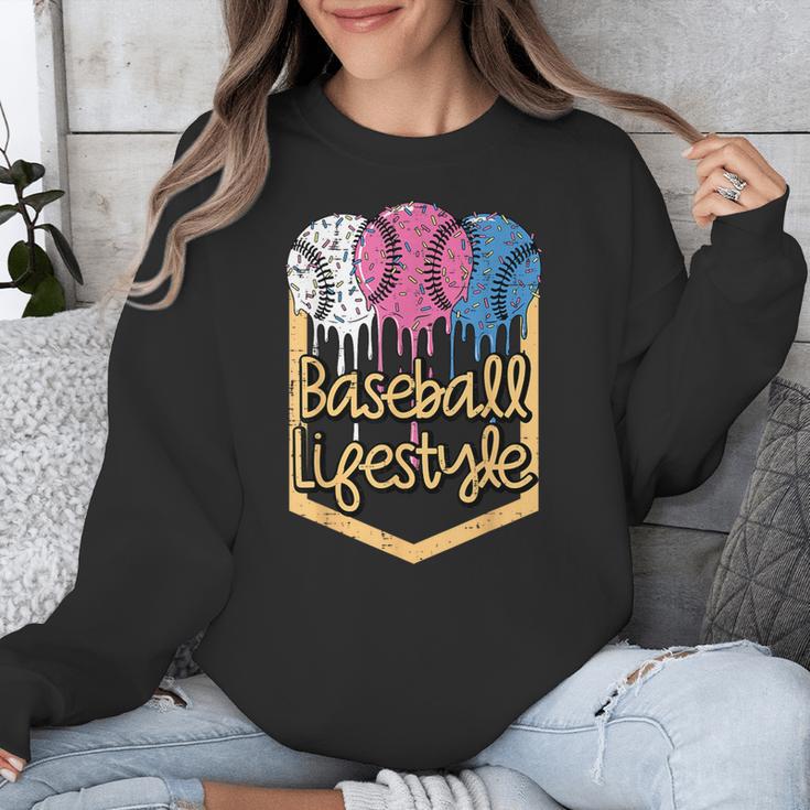 Baseball Lifestyle Ball Sprinkles Drip Boys Kids Men Teen Unisex Sweatshirt