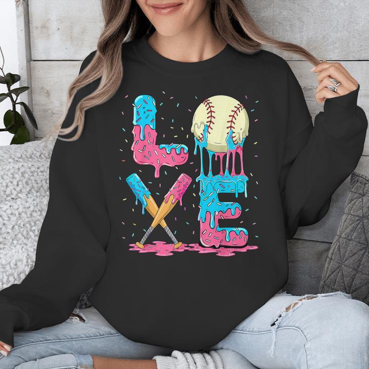 Baseball Love Drip Ice Cream Colorful Baseball Unisex Sweatshirt Baseball Love Drip Ice Cream Colorful Baseball Unisex Sweatshirt