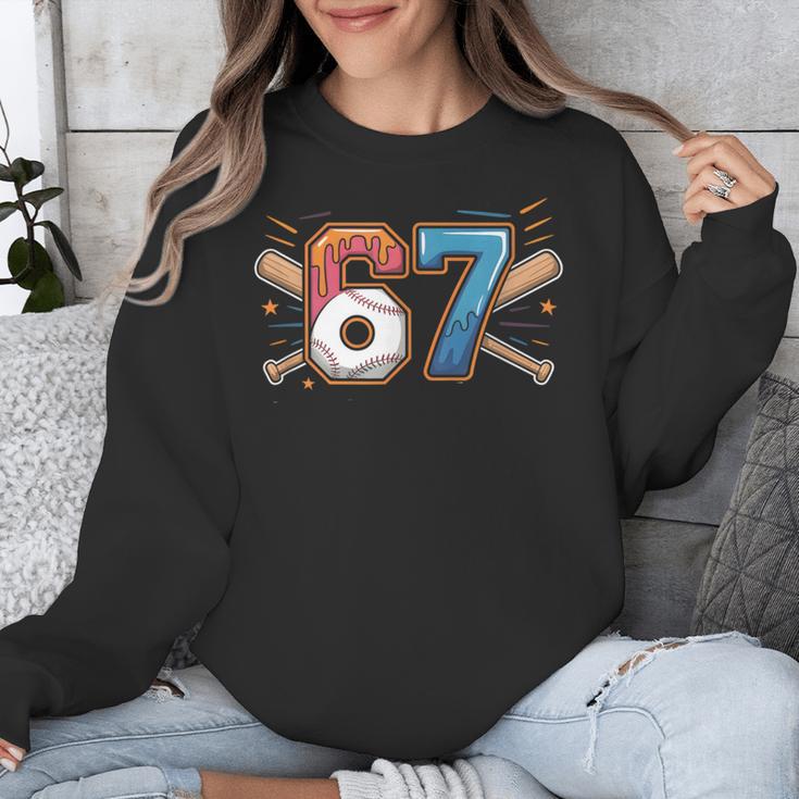 Baseball Lover Drip Number 67 Player 67th Birthday Meme Unisex Sweatshirt