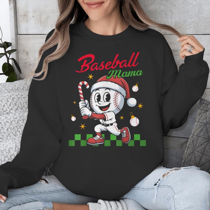 Baseball Mama Christmas Santa Hat Xmas Softball Mom Unisex Sweatshirt Baseball Mama Christmas Santa Hat Xmas Softball Mom Unisex Sweatshirt
