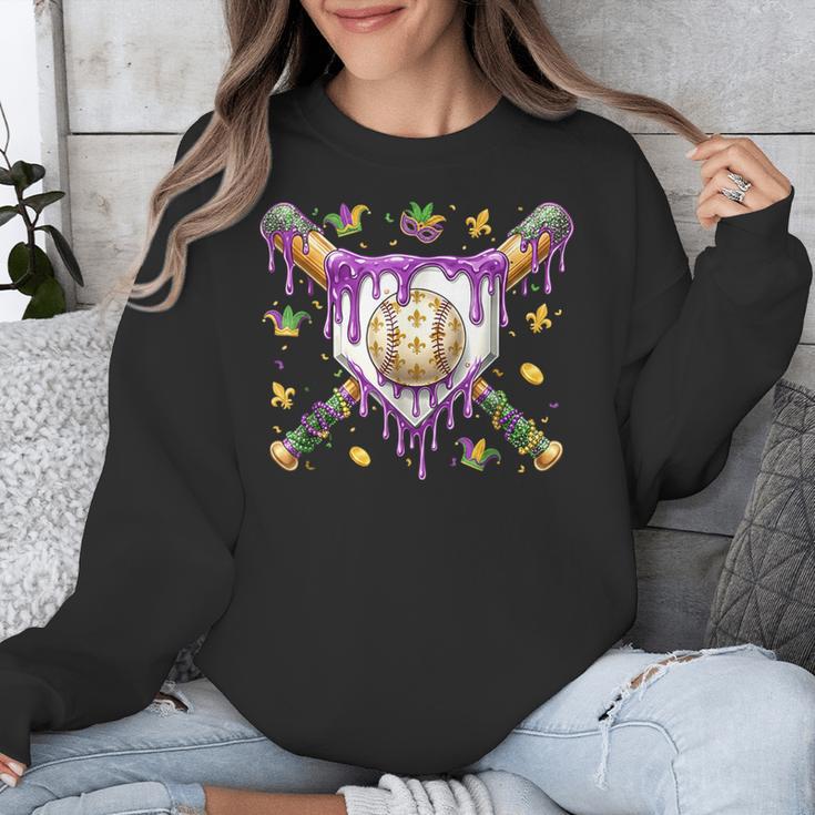Baseball Mardi Gras Carnival Party Mask Ice Cream Drip Boys Unisex Sweatshirt Baseball Mardi Gras Carnival Party Mask Ice Cream Drip Boys Unisex Sweatshirt