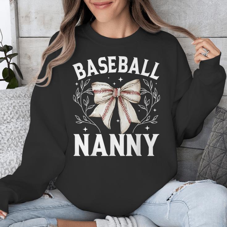 Baseball Nanny Baseball Coquette Bow Unisex Sweatshirt Baseball Nanny Baseball Coquette Bow Unisex Sweatshirt