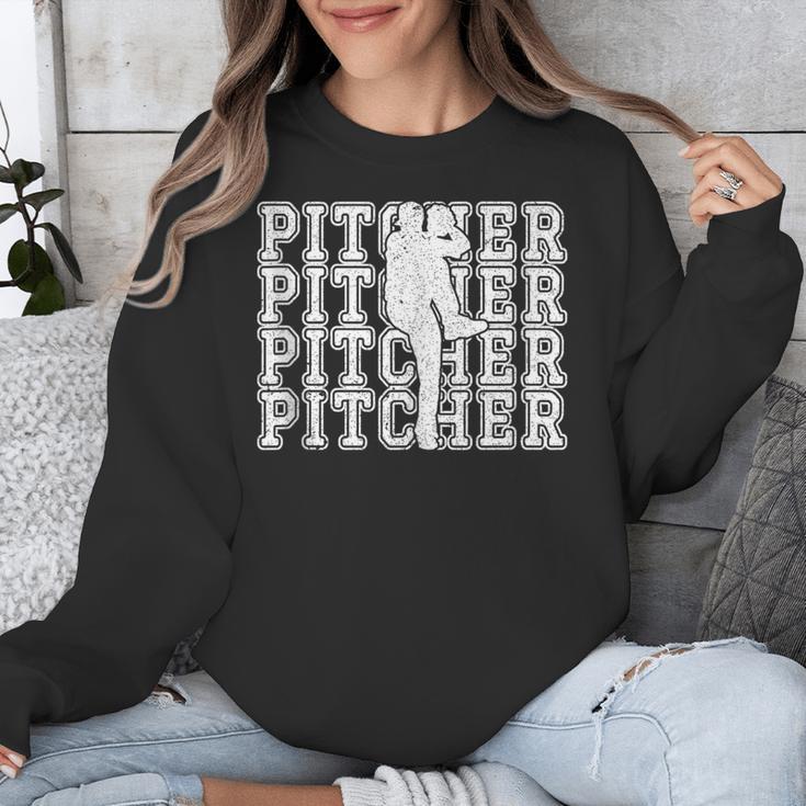 Baseball Pitcher Player Team Sport Lover Family Friends Fans Unisex Sweatshirt