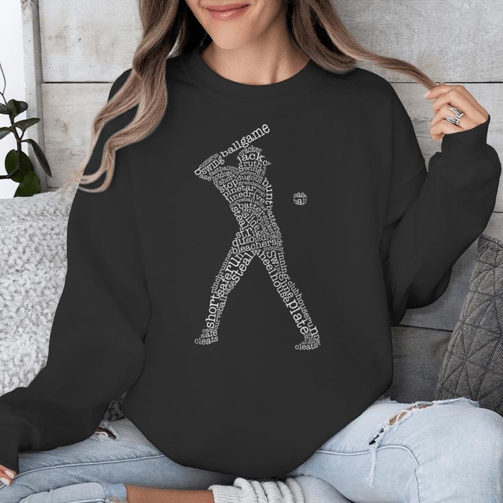 Baseball Player Typography Word Art Unisex Sweatshirt