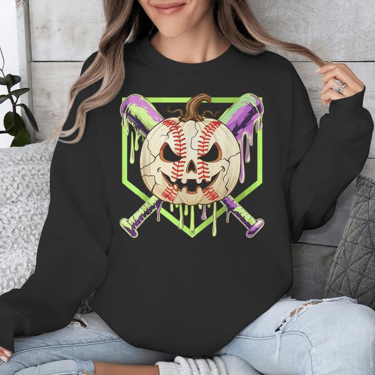 Baseball Pumpkin Halloween Baseball Drip Spooky Halloween Unisex Sweatshirt Baseball Pumpkin Halloween Baseball Drip Spooky Halloween Unisex Sweatshirt