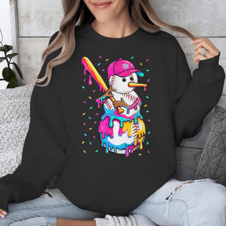 Baseball Snowman Drip Christmas Baseball Boys Men Kids Unisex Sweatshirt Baseball Snowman Drip Christmas Baseball Boys Men Kids Unisex Sweatshirt