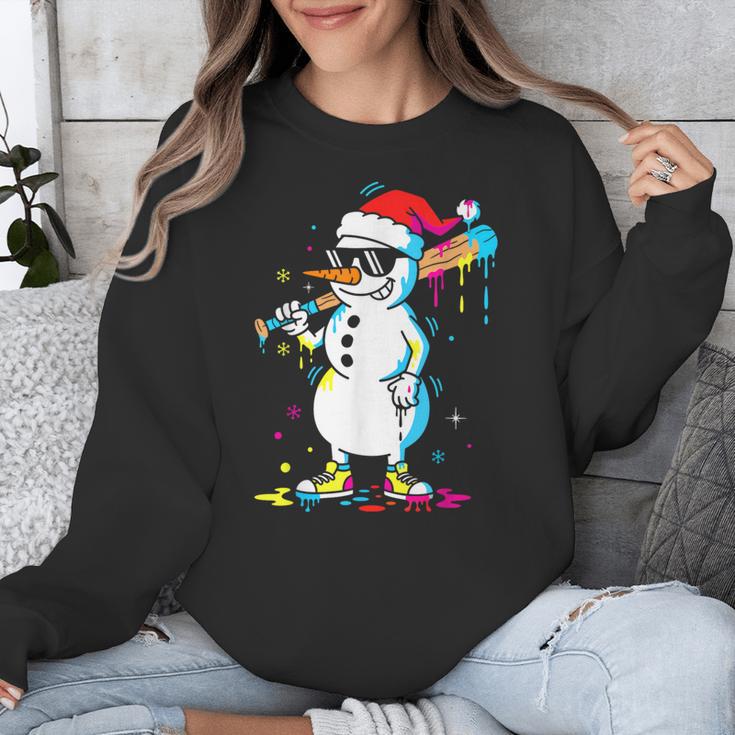 Baseball Snowman Drip Cool Christmas Men Boys Girls Unisex Sweatshirt Baseball Snowman Drip Cool Christmas Men Boys Girls Unisex Sweatshirt