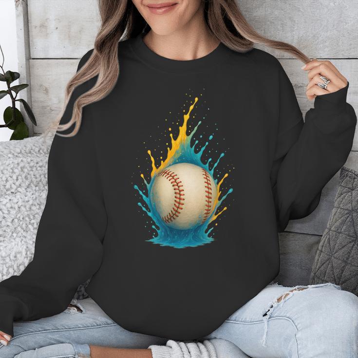Baseball Splash Team Player For Kids Men Women Unisex Sweatshirt