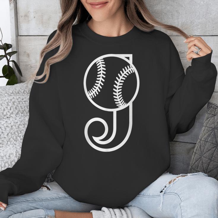 Baseball Sport Player Monogram Cool Initial Letter J Unisex Sweatshirt Baseball Sport Player Monogram Cool Initial Letter J Unisex Sweatshirt