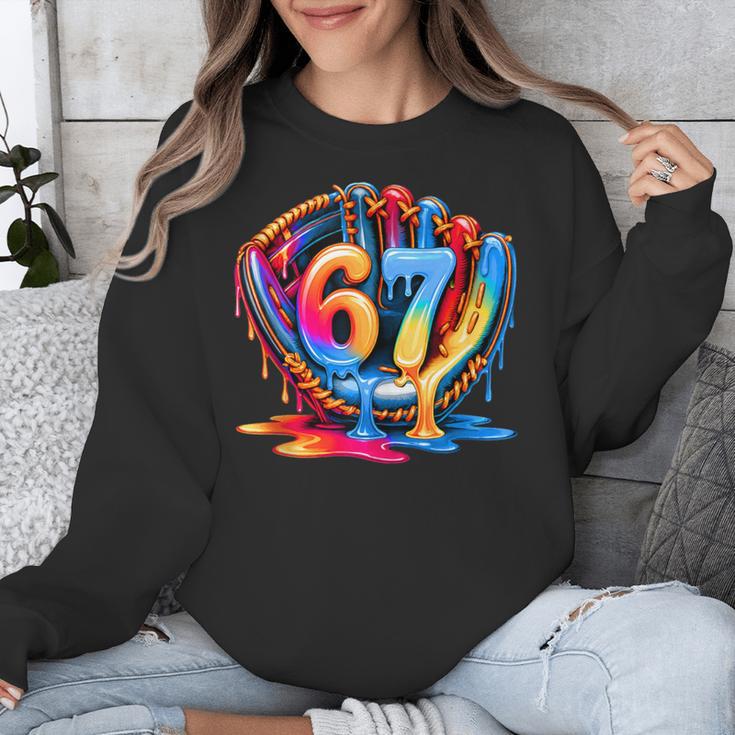 Baseball Stuff Six Seven 67 Ice Cream Drip 6 7 Baseball Kids Unisex Sweatshirt