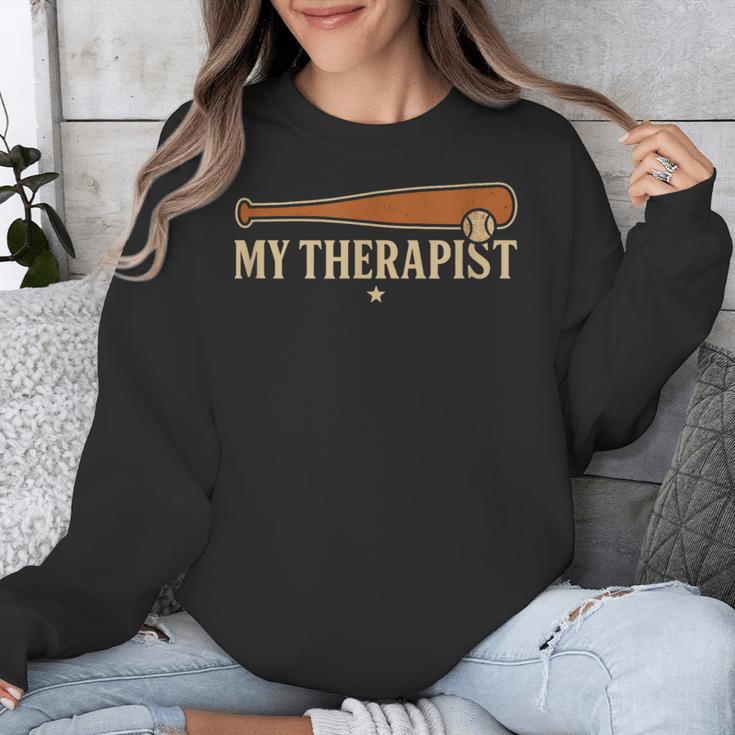 Baseball Tee My Therapist Bat Men Women Kids Unisex Sweatshirt Baseball Tee My Therapist Bat Men Women Kids Unisex Sweatshirt