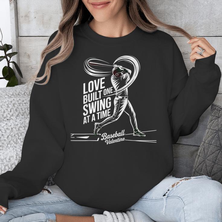 Baseball Valentine Love Built One Swing At A Time Tee Unisex Sweatshirt