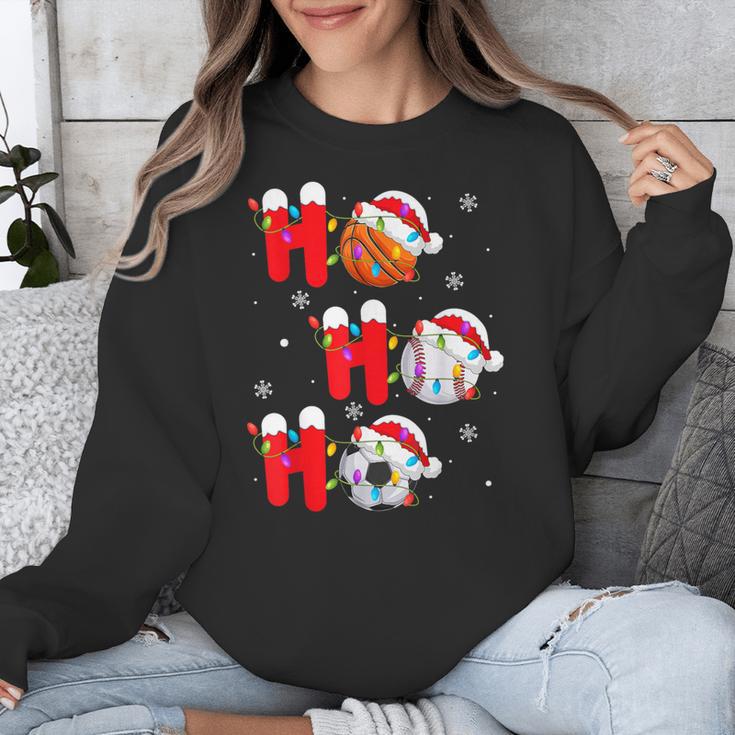 Basketball Baseball Soccer Christmas Ho Ho Ho Santa Xmas Unisex Sweatshirt Basketball Baseball Soccer Christmas Ho Ho Ho Santa Xmas Unisex Sweatshirt