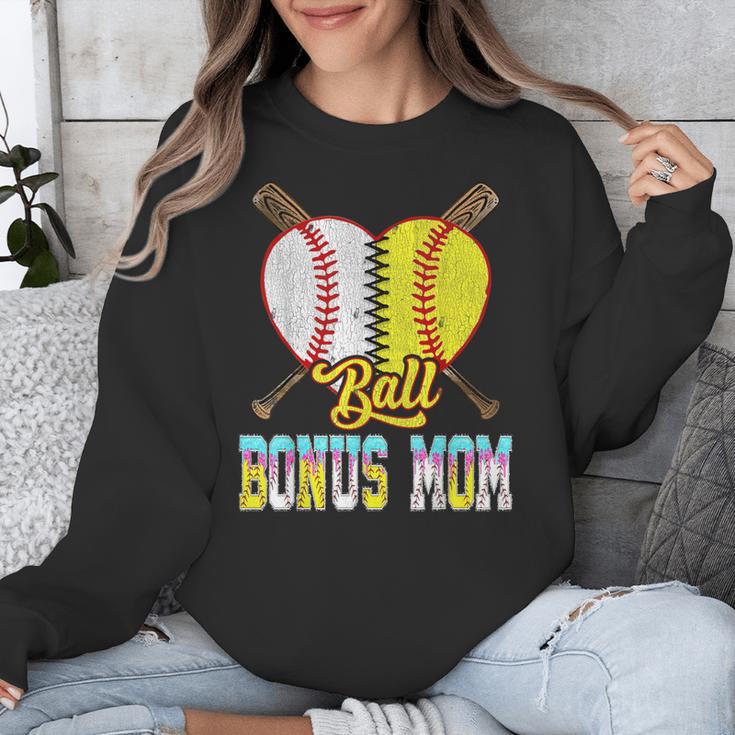Bonus Mom Of Both Half Baseball Softball Ice Cream Drip Unisex Sweatshirt Bonus Mom Of Both Half Baseball Softball Ice Cream Drip Unisex Sweatshirt