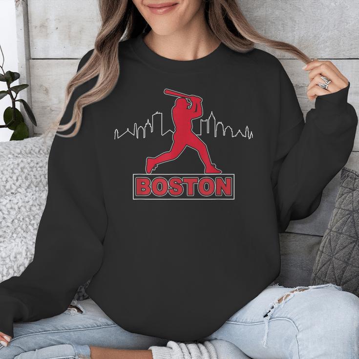 Boston Lovers Skyline Retro Baseball Heartbeat Men Women Unisex Sweatshirt Boston Lovers Skyline Retro Baseball Heartbeat Men Women Unisex Sweatshirt