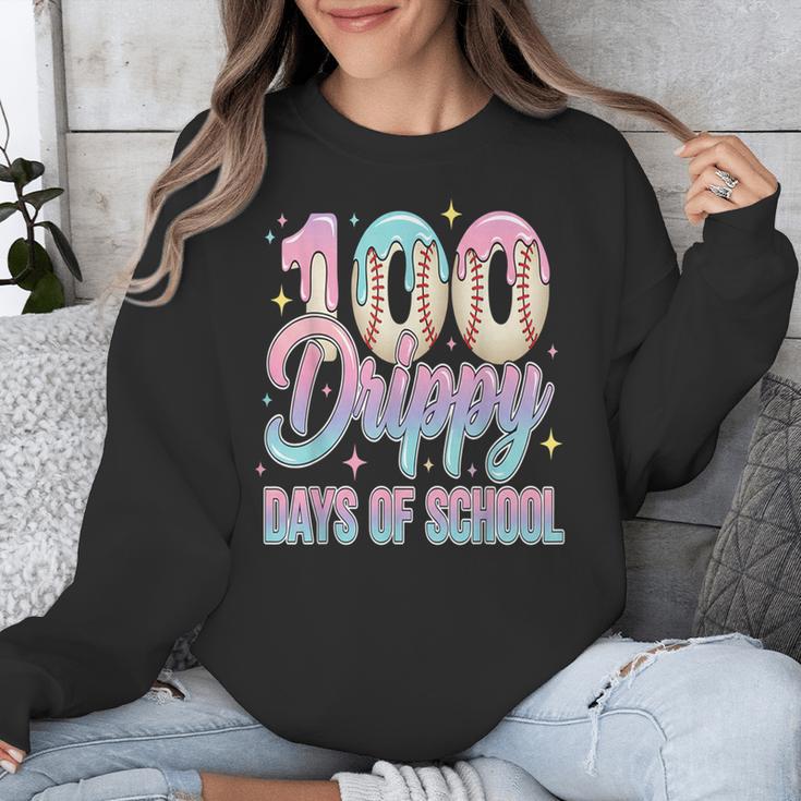 Boys Kids 100 Drippy Days Of School Baseball Drip Ice Cream Unisex Sweatshirt Boys Kids 100 Drippy Days Of School Baseball Drip Ice Cream Unisex Sweatshirt