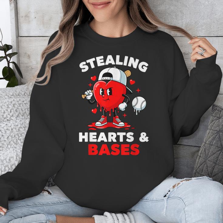 Boys Valentines Baseball Drip Icecream Stealing Hearts Kids Unisex Sweatshirt