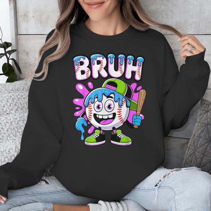 Bruh Baseball Drip Boys Youth Ice Cream Dripping Baseball Unisex Sweatshirt Bruh Baseball Drip Boys Youth Ice Cream Dripping Baseball Unisex Sweatshirt