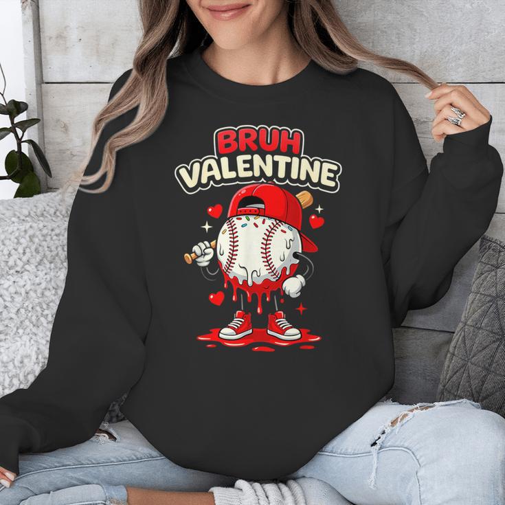Bruh Valentine Baseball Drip Icecream Apparel Men Youth Boys Unisex Sweatshirt