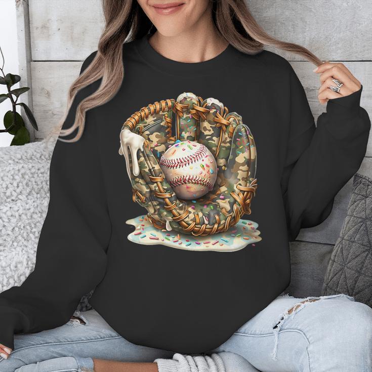Camo Baseball Gloves Lifestyle 101 Apparel Drip Ice Cream Unisex Sweatshirt Camo Baseball Gloves Lifestyle 101 Apparel Drip Ice Cream Unisex Sweatshirt