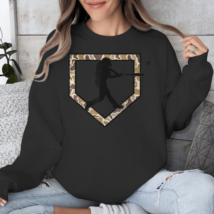 Camo Home Plate Camouflage Baseball Batter Youth Boys Unisex Sweatshirt