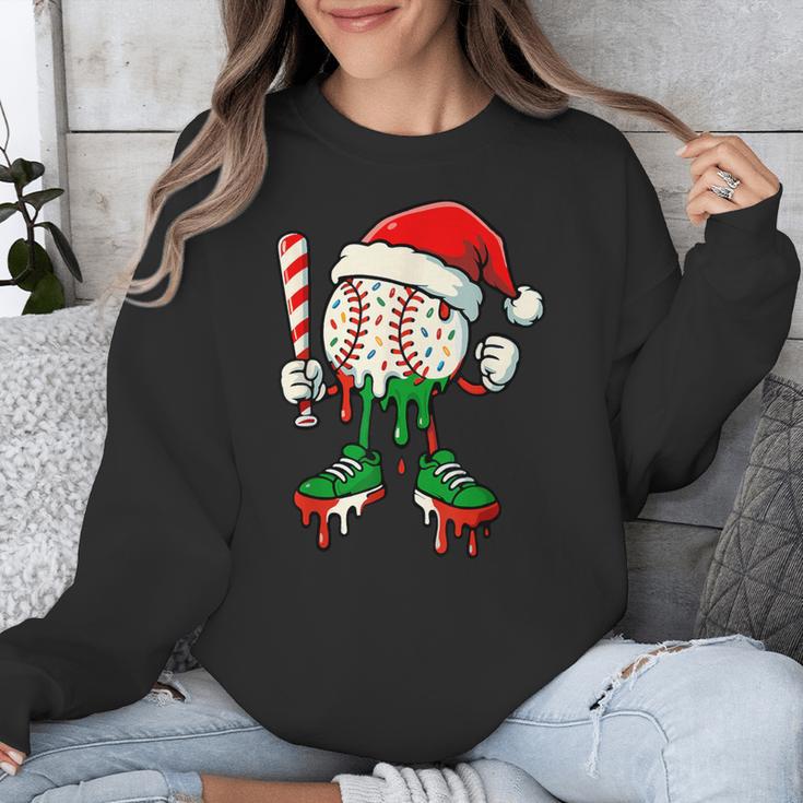 Christmas Baseball Drip For Boys Ice Cream Drip Baseball Unisex Sweatshirt