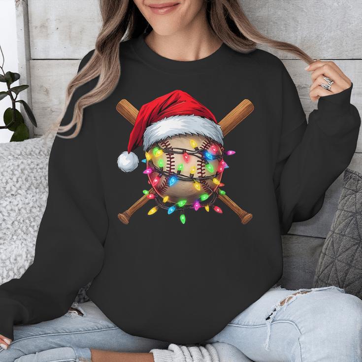 Christmas Baseball Pajama Santa For Men Boys Girls Kids Xmas Unisex Sweatshirt