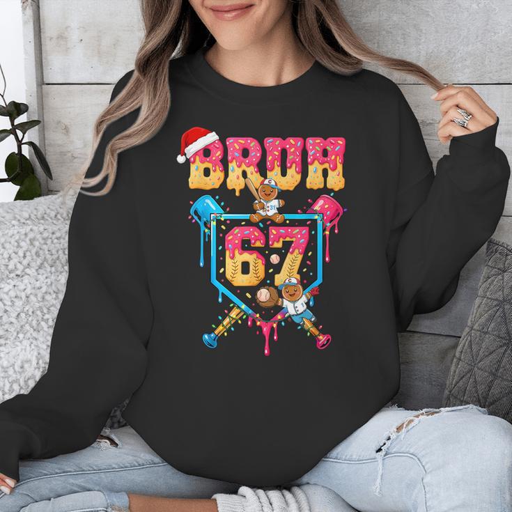 Christmas Gingerbread Bruh 67 Baseball Ice Cream Drip Kids Unisex Sweatshirt Christmas Gingerbread Bruh 67 Baseball Ice Cream Drip Kids Unisex Sweatshirt