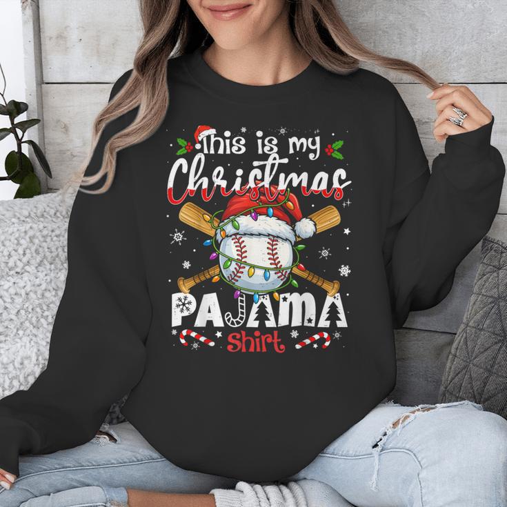 This Is My Christmas Pajama Shirt Baseball Xmas PJs Boys Men Unisex Sweatshirt