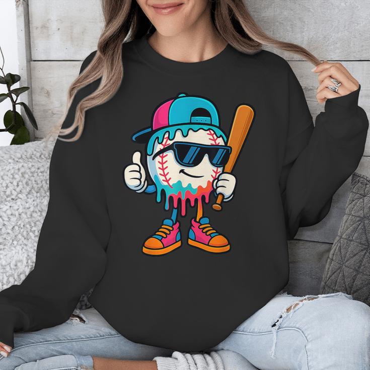 Cool Baseball Drip For Boys Ice Cream Drip Baseball Kids Unisex Sweatshirt Cool Baseball Drip For Boys Ice Cream Drip Baseball Kids Unisex Sweatshirt