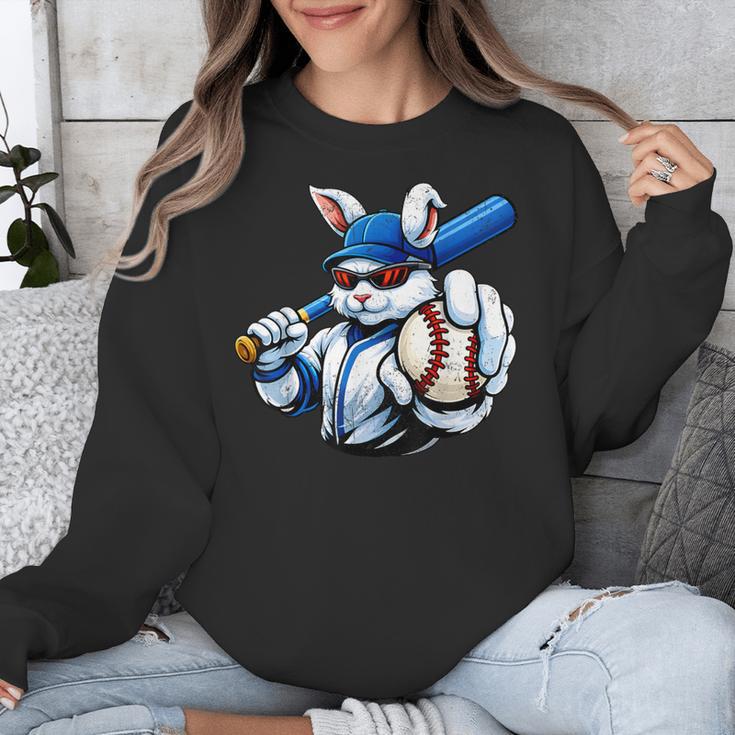 Cool Rabbit Baseball Easter Men Boy Toddler Kid Unisex Sweatshirt