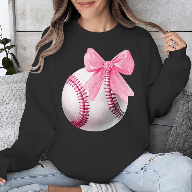 Cute Coquette Baseball Pink Bow Player & Fan Girls Unisex Sweatshirt
